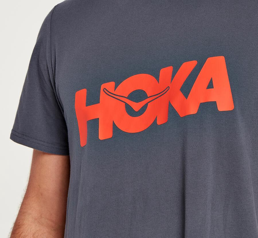 Hoka One One Brand Skjorta Herr - Blå - NZRCI-5893